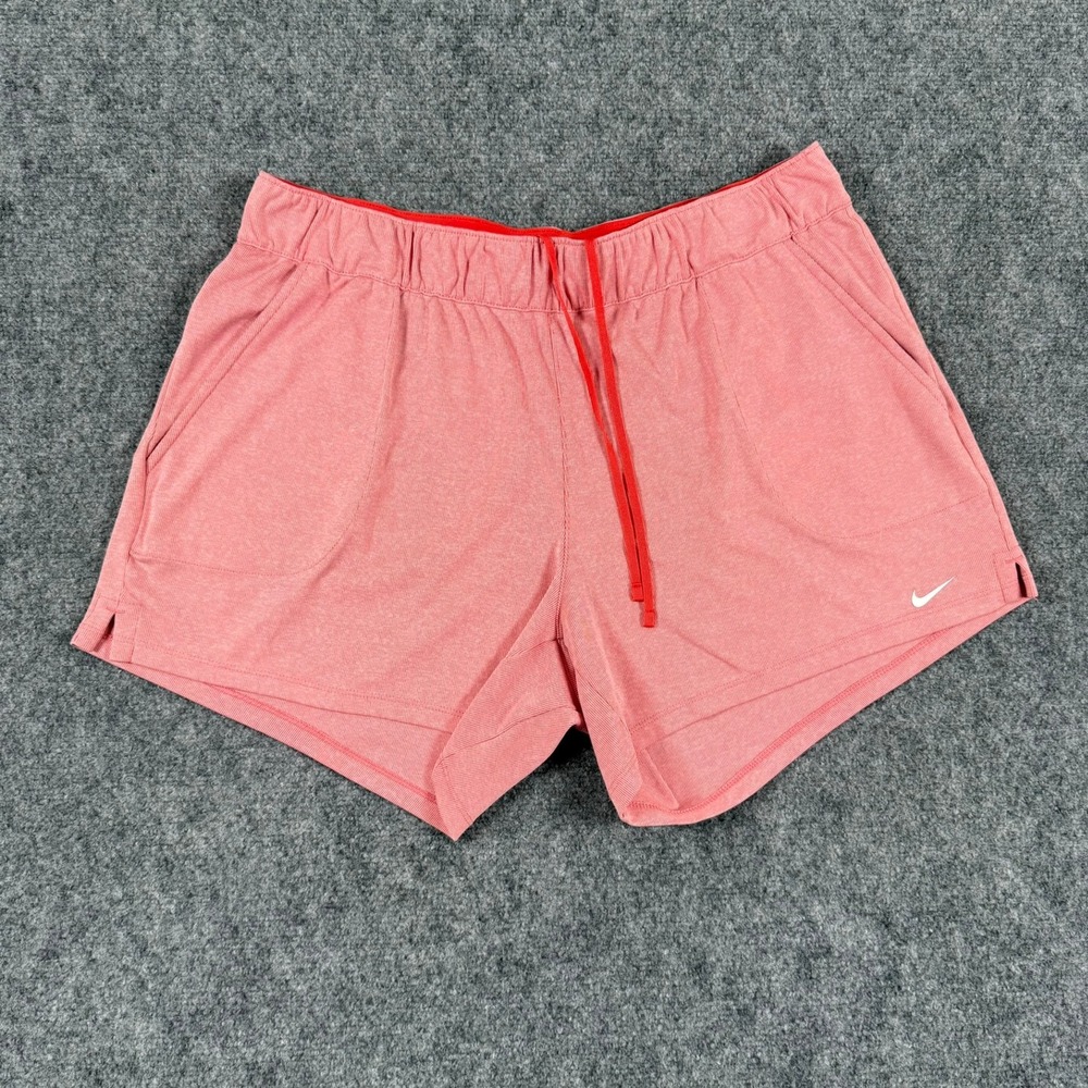 Nike Pink Athletic Shorts with Red Drawstring